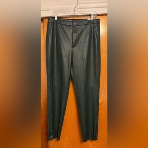 Zara Dark Green Faux Leather Leggings